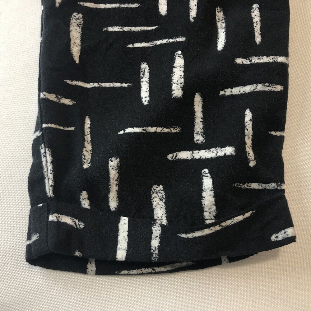 Old Navy Ankle Pants Women S Black Geo Rayon Drawstring Pockets Tapered Lounge - Picture 10 of 12
